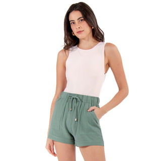 Body Básico De Nylon Con Cuello Rendondo