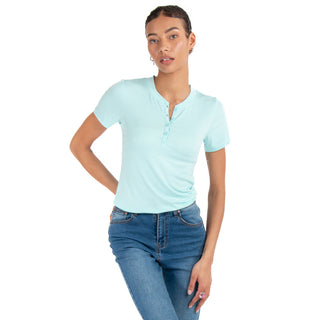 Playera Con Rib Y Botones Al Frente