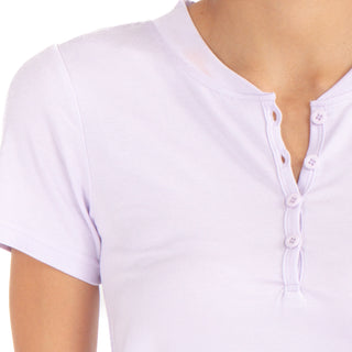 Playera Con Rib Y Botones Al Frente