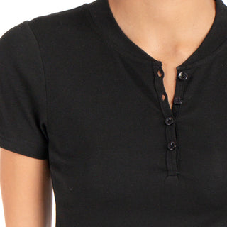 Playera Con Rib Y Botones Al Frente