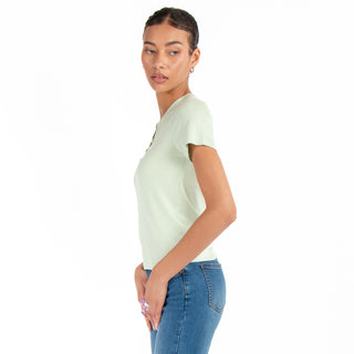 Playera Con Rib Y Botones Al Frente