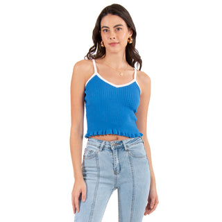 Top De Tirantes Con Ribete Contraste