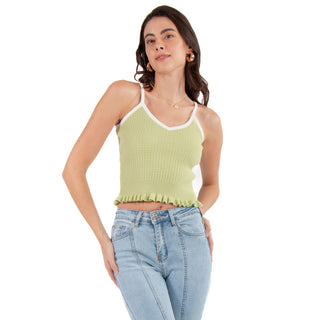 Top De Tirantes Con Ribete Contraste
