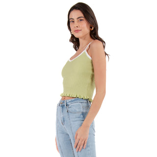 Top De Tirantes Con Ribete Contraste