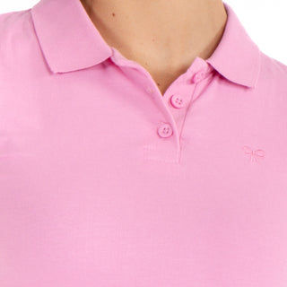 Blusa Cropped Con Cuello Polo