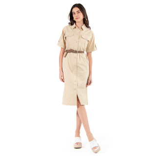 Vestido Cómodo Con Botones Fashion