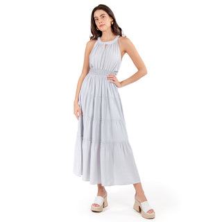 Vestido Largo Sin Mangas Con Cuello Halter