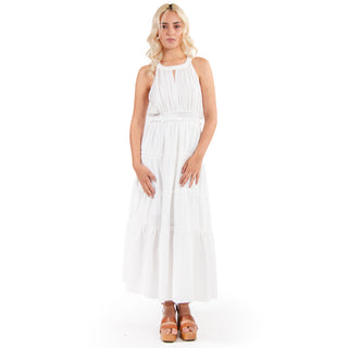 Vestido Largo Sin Mangas Con Cuello Halter