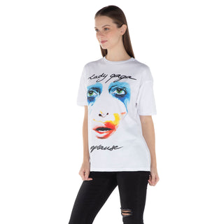 PLAYERA OVERSIZE LADY GAGA COLOR BLANCO PARA DAMA FOREVER 21