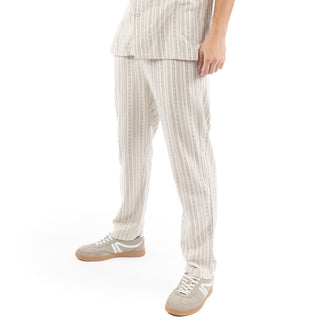 Pantalón Rayado con Cintura Ajustable