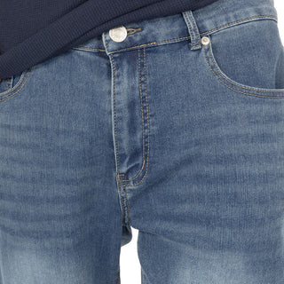 Bermuda Denim con Dobladillo Roll Up