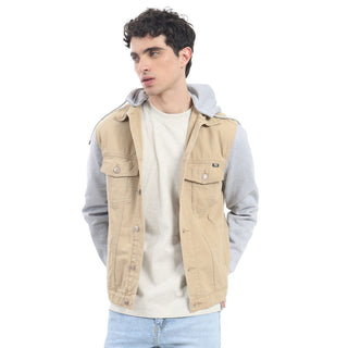 CHAMARRA PARA HOMBRE DENIM CON MANGAS DE FELPA FOREVER 21