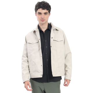 CHAMARRA PARA HOMBRE SUEDE JACKET WITH FRONT BAGS FOREVER 21