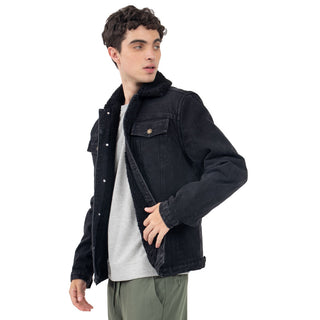 CHAMARRA PARA HOMBRE DENIM JACKET WITH SHERPA FOREVER 21