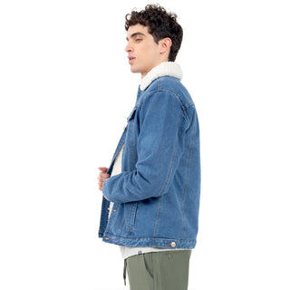 CHAMARRA PARA HOMBRE DENIM JACKET WITH SHERPA FOREVER 21