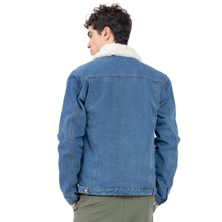 CHAMARRA PARA HOMBRE DENIM JACKET WITH SHERPA FOREVER 21