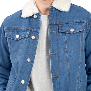 CHAMARRA PARA HOMBRE DENIM JACKET WITH SHERPA FOREVER 21