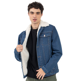 CHAMARRA PARA HOMBRE DENIM JACKET WITH SHERPA FOREVER 21