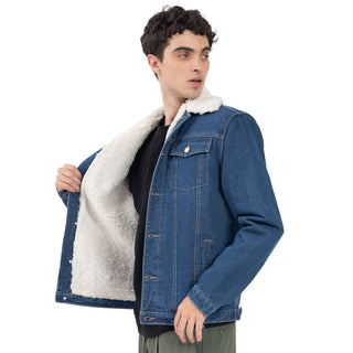 CHAMARRA PARA HOMBRE DENIM JACKET WITH SHERPA FOREVER 21