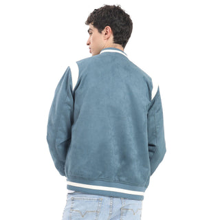 CHAMARRA PARA HOMBRE BOMBER VARSITY SUEDE CON DETALLES PU FOREVER 21