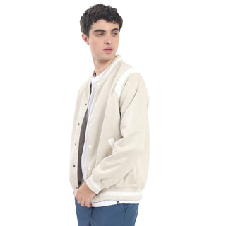 CHAMARRA PARA HOMBRE BOMBER VARSITY SUEDE CON DETALLES PU FOREVER 21