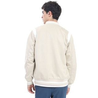 CHAMARRA PARA HOMBRE BOMBER VARSITY SUEDE CON DETALLES PU FOREVER 21