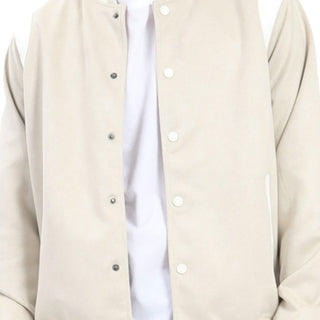 CHAMARRA PARA HOMBRE BOMBER VARSITY SUEDE CON DETALLES PU FOREVER 21