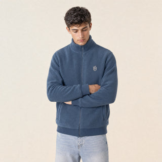 Chamarra Fleece con Zipper para Hombre Forever 21 #color_azul