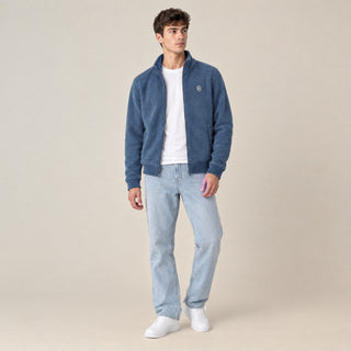 Chamarra Fleece con Zipper para Hombre Forever 21 #color_azul