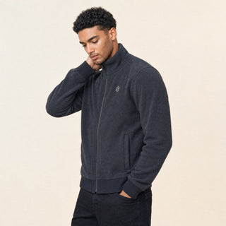 Chamarra Fleece con Zipper para Hombre Forever 21 #color_negro