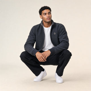 Chamarra Fleece con Zipper para Hombre Forever 21 #color_negro