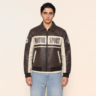 Chamarra Motor Sport con Parches para Hombre Forever 21 #color_café