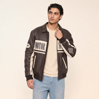 Chamarra Motor Sport con Parches para Hombre Forever 21 #color_café