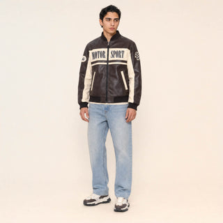 Chamarra Motor Sport con Parches para Hombre Forever 21 #color_café