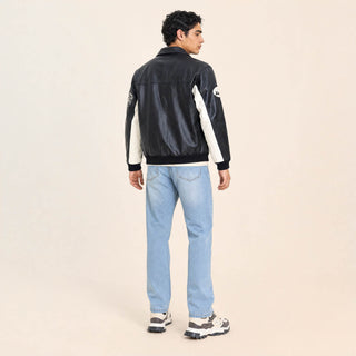 Chamarra Motor Sport con Parches para Hombre Forever 21 #color_negro