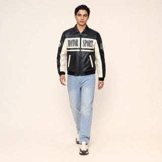 Chamarra Motor Sport con Parches para Hombre Forever 21 #color_negro