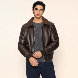 Chamarra Bomber con Borrega para Hombre Forever 21 #color_café