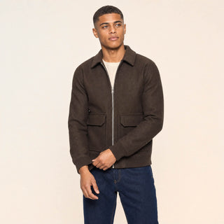 Chamarra Bomber con Bolsillos para Hombre Forever 21 #color_café