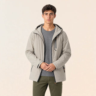 Chamarra con Capucha Regular para Hombre Forever 21 #color_beige
