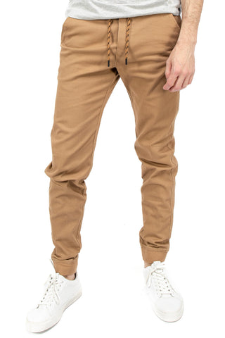 Jogger sólido con jareta ajustable