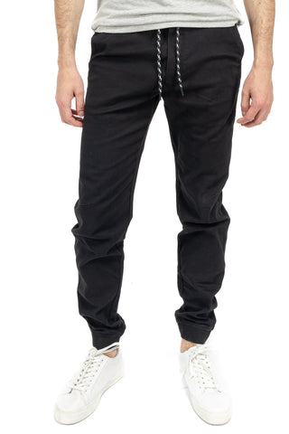 Jogger sólido con jareta ajustable