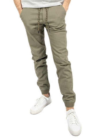 Jogger sólido con jareta ajustable