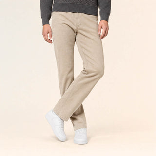 Pantalon Straight de Mezclilla Stretch para Hombre Forever 21 #color_beige