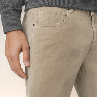 Pantalon Straight de Mezclilla Stretch para Hombre Forever 21 #color_beige
