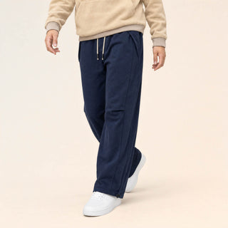 Pantalon Wide Leg con Jareta para Hombre Forever 21 #color_azul-marino