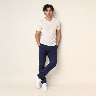 Polo Slim de Cuello Abierto para Hombre Forever 21 #color_hueso