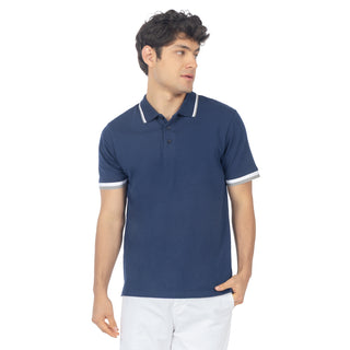 Playera Tipo Polo Regular Fit con Franjas en Mangas y Cuello
