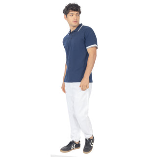 Playera Tipo Polo Regular Fit con Franjas en Mangas y Cuello