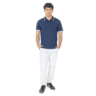 Playera Tipo Polo Regular Fit con Franjas en Mangas y Cuello