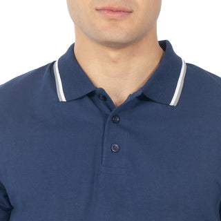 Playera Tipo Polo Regular Fit con Franjas en Mangas y Cuello